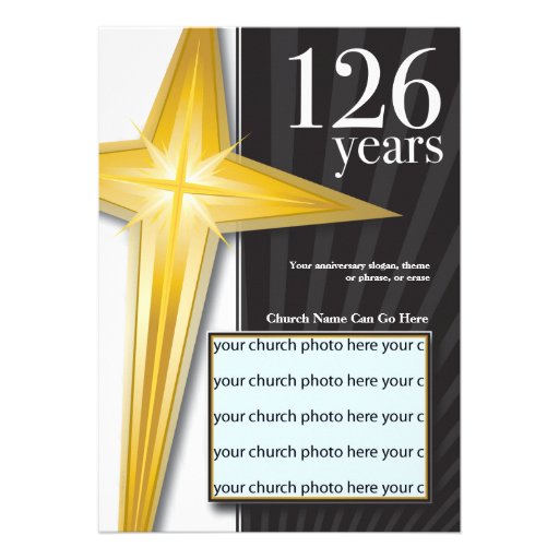 Customizable 126 Year Church Anniversary Custom Invites