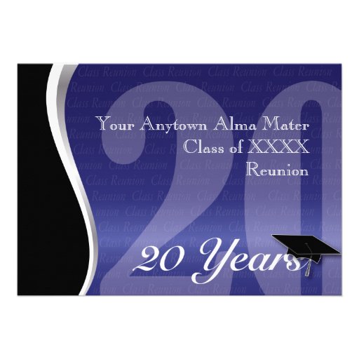 Customizable 20 Year Class Reunion Personalized Announcement (front side)