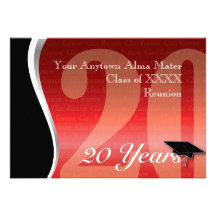 Customizable 20 Year Class Reunion Personalized Invites