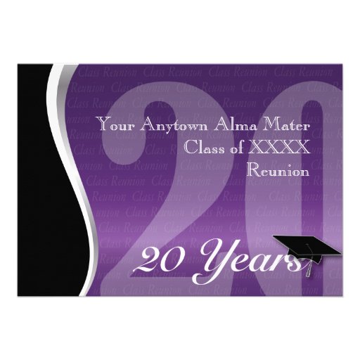 Customizable 20 Year Class Reunion Invite (front side)
