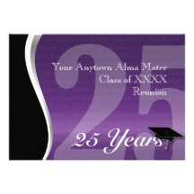 Customizable 25 Year Class Reunion Announcements