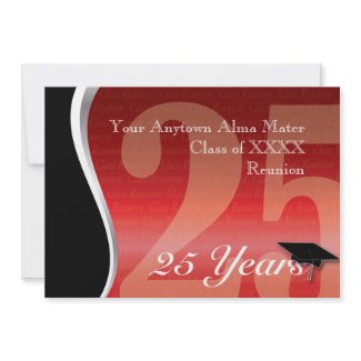 Customizable 25 Year Class Reunion invitation