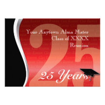 Customizable 25 Year Class Reunion Custom Announcements