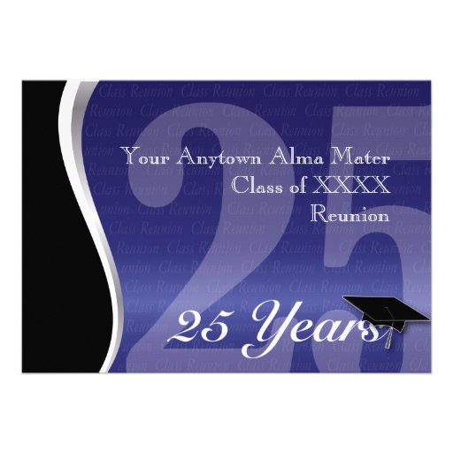 Customizable 25 Year Class Reunion Invite (front side)