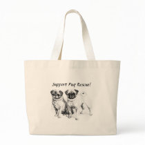 Customizable 2 Precious Pugs Illustration bags