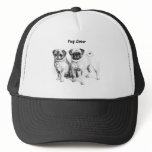 Customizable 2 Precious Pugs Illustration Hats