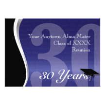 Customizable 30 Year Class Reunion Custom Invitation