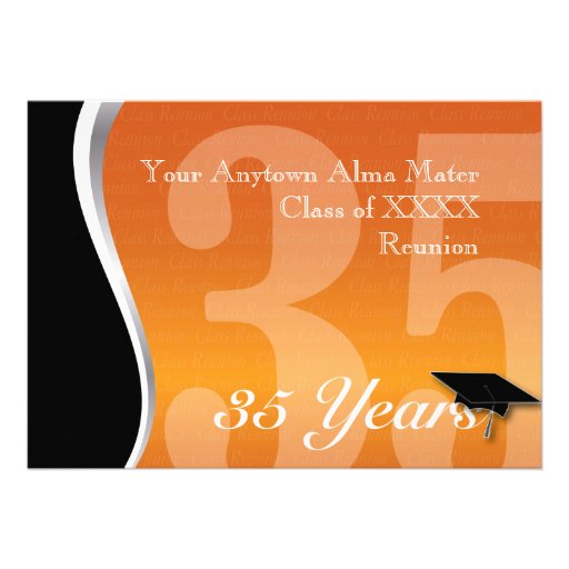 Customizable 35 Year Class Reunion Invitations (front side)