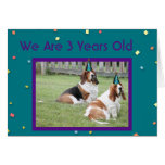 Customizable "3 Years Old" Birthday Card w/Bassets