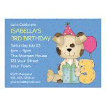 Customizable 3rd Birthday Puppy Dog Custom Invite