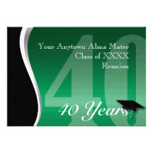 Customizable 40 Year Class Reunion Personalized Invitation