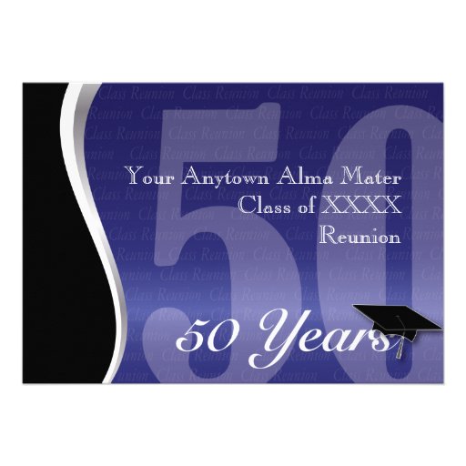 Customizable 50 Year Class Reunion Personalized Invites