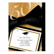 Customizable 50 Year Class Reunion Save the Date postcards