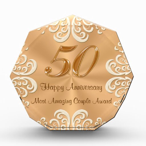 Customizable 50th Golden Wedding Anniversary Gifts Acrylic Award ...