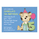 Customizable 5th Birthday Puppy Dog Personalized Invitation