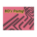 Customizable 80's Party Invitation postcards by creativerebeldesign Customizable 80's Party Invitation postcards