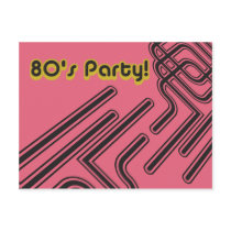 Customizable 80's Party Invitation postcards