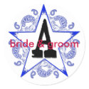 Customizable "A" Western Blue Monogram Sticker