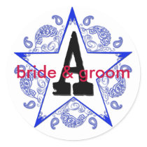 Customizable "A" Western Blue Monogram Sticker
