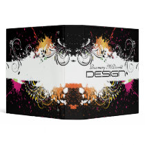 Customizable Abstract Floral Binder
