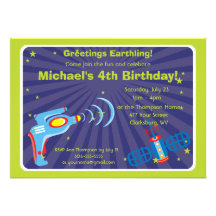 Customizable Alien Ray Gun Personalized Invitation