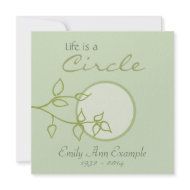 Customizable Announcement of Death (Leaves) invitation