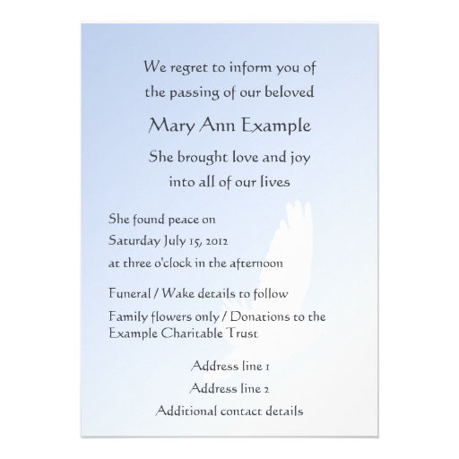 Customizable Announcement of Death / Passing