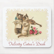 Customizable Anthropomorphic Musical Kittens Mousepad
