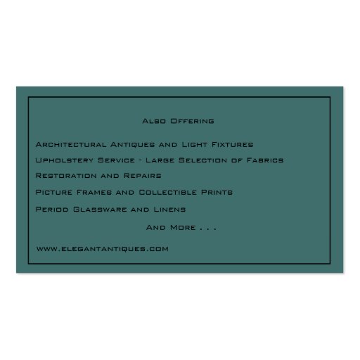 Customizable Antiques or Upholstery Business Card (back side)