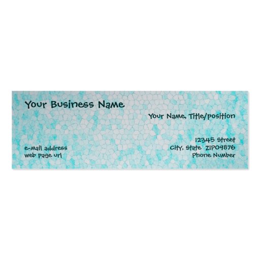 Customizable Aqua Mosaic Skinny Business Cards