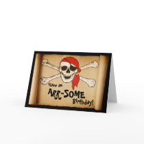 Customizable ARR-SOME Pirate Skull Card