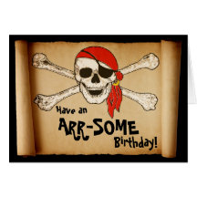 Customizable ARR-SOME Pirate Skull Card