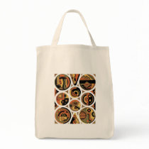 Customizable Art Deco Geometric Circle Abstract Tote Bag