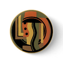 Customizable Art Deco Geometric Circle Abstract Pin