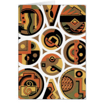 Customizable Art Deco Geometric Circle Abstract Greeting Cards