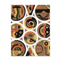 Customizable Art Deco Geometric Circle Abstract Postcards