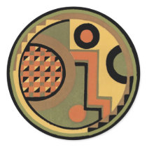 Customizable Art Deco Geometric Circle Abstract Stickers