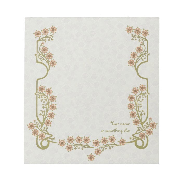 Customizable Art Nouveau flower frame CC0861 Notepad