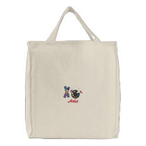 Customizable Artist Tote Bag - Add Text embroidered bags