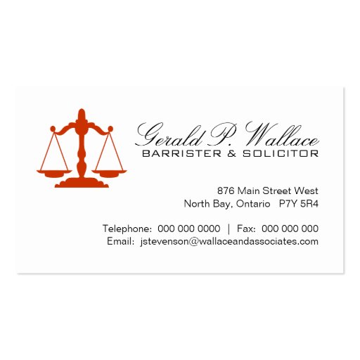 Customizable Attorney Business Cards (back side)