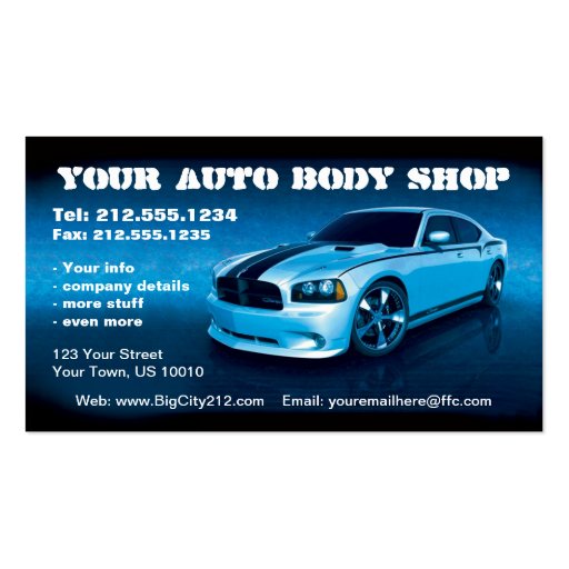 CUSTOMIZABLE Auto Body Mechanic Car Detailing Business Card Template (back side)