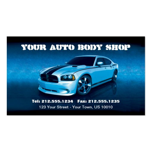 CUSTOMIZABLE Auto Body Mechanic Car Detailing Business Card Template (front side)