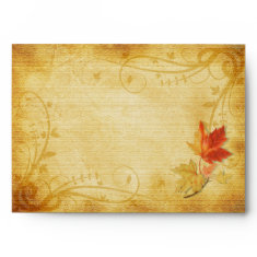 Customizable Autumn Leaves Wedding A-7 Envelope