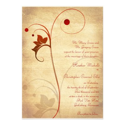 Customizable Autumn Rustic Wedding Invitation
