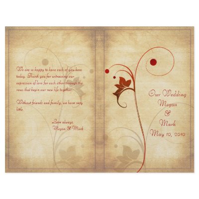 Customizable Autumn Wedding Program Personalized Flyer