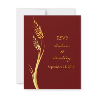 Customisable Autumn Wedding Response Card invitation