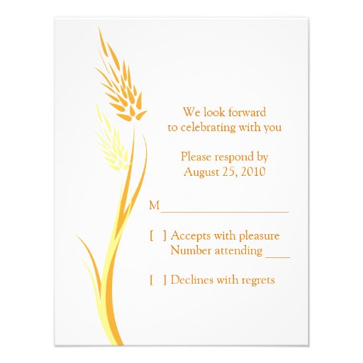 Customizable Autumn Wedding Response Card Invite