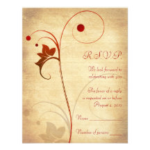 Customizable Autumn Wedding RSVP Reply Card