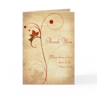 Customizable Autumn Wedding Thank You Card card