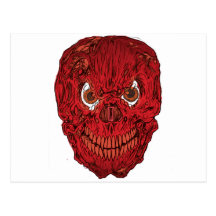 Customizable Awesome Red Skull Design Post Card